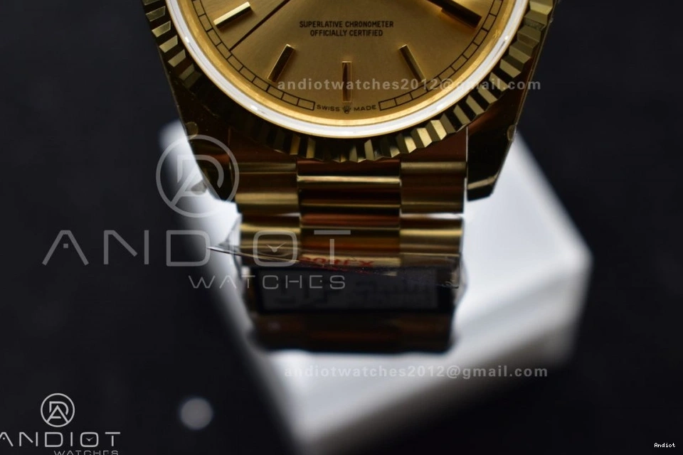 YG 36 Steel Edition 696 904L (Gain Dial V5 on vr3255 Weight) Best Bracelet President QF Gold DayDate EasyCare 0723